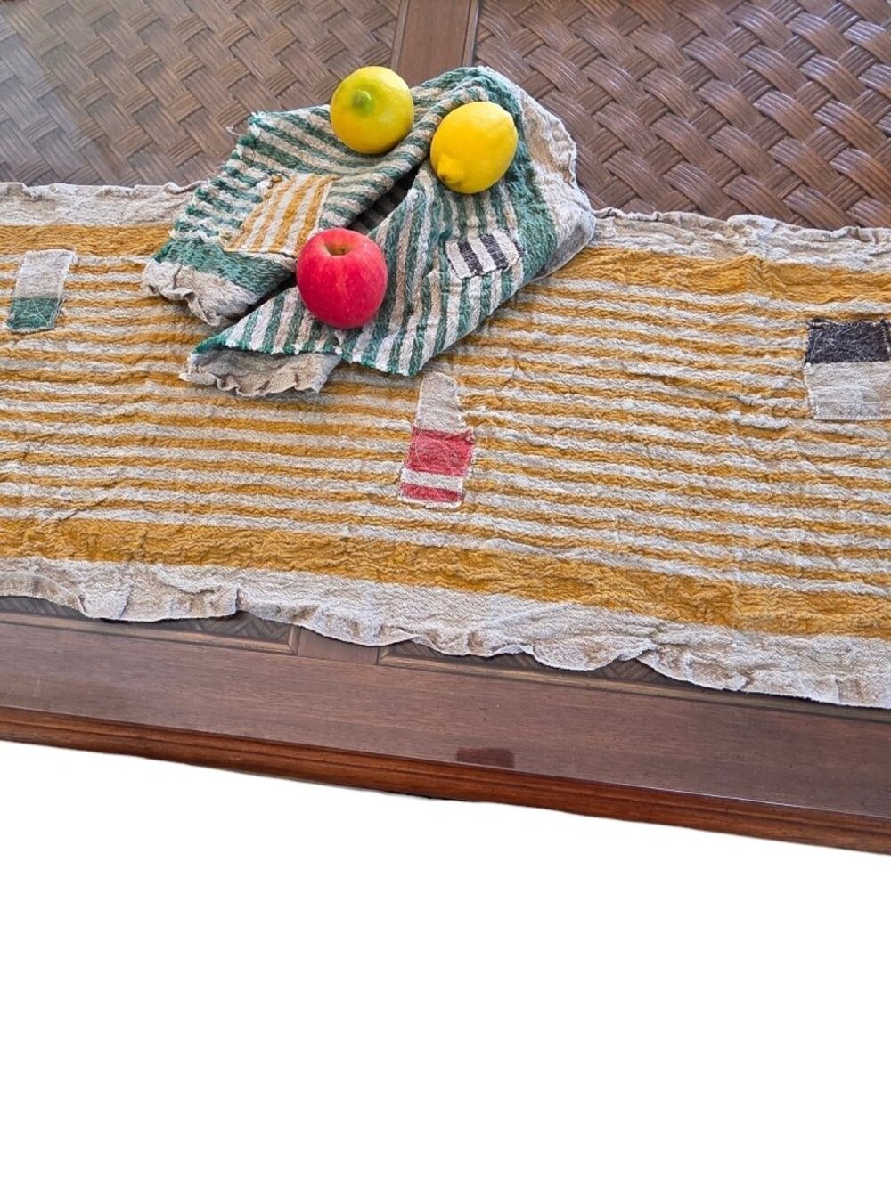 Artisan Crafted Linen Set Tea Towel Table Runner Boho Chic Kitchen New Mexico